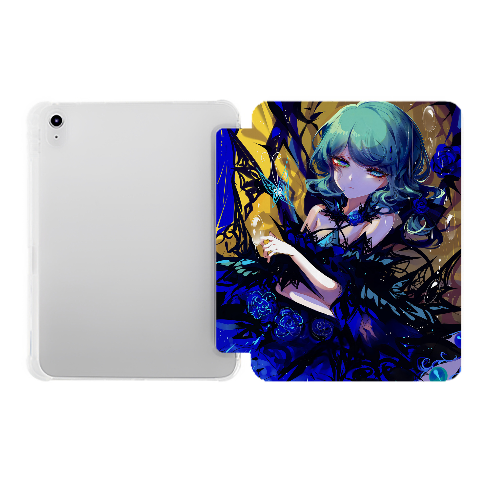 （画像用） 刀剣乱舞 Touken Ranbu IPad ケース ペン収納付き 三つ折りスタンド PUレザー×シリコン 対応機種9.5/10.5/10.9インチ